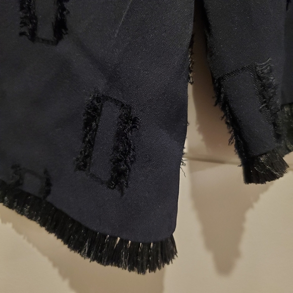 Luxury blouse small 4 Derek lam 10 crosby top tassles 3/4 sleeve crew neck shirt - Picture 13 of 16